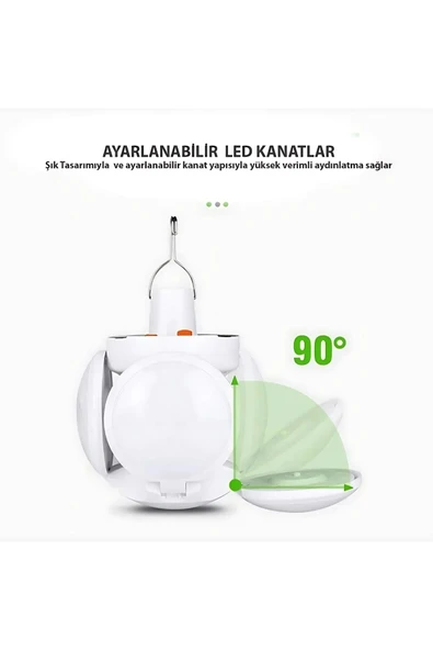 Solar Güneş Enerjili Kamp Lambası Katlanabilir Taşınabilir Solar Bahçe Aydınlatma - Kamp Lambası - 3