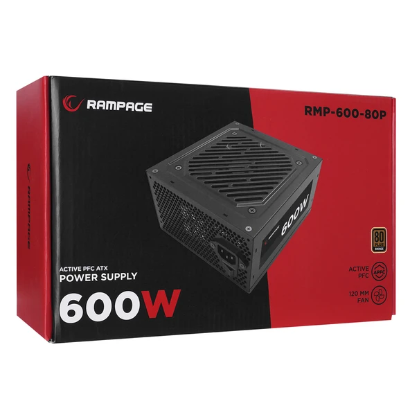Rampage RMP-600-80P 600W 80Plus Bronze 12cm Fan Aktif PFC Power Supply - 5