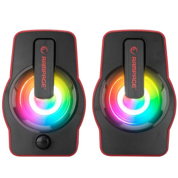 Rampage RMS-G7 FALSETTO 2.0 6 Watt RGB Ledli Kırmızı Multimedia Gaming USB Speaker - 2