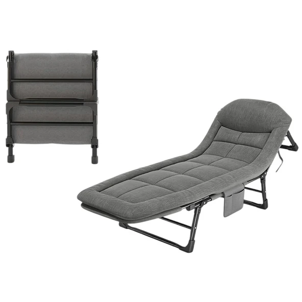 SUNUP SN-26974 TAŞINABİLİR AYARLANABİLİR 5 KADEME SÜNGER KAMP YATAK ŞEZLONG (AÇIK GRİ) - 3