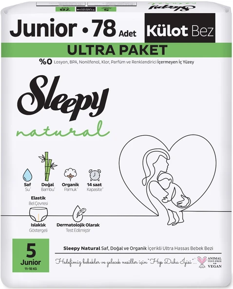 Sleepy Külot Bebek Bezi Natural Beden:5 (11-18KG) Junior 156 Adet Ekonomik Ultra Pk - 2