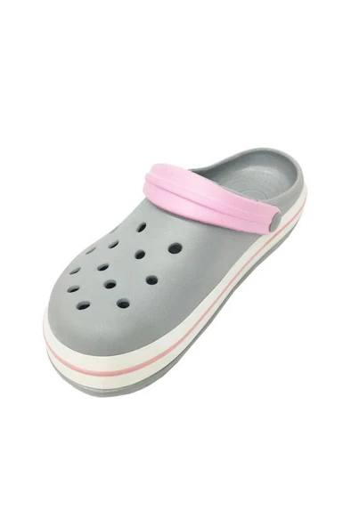 Akınal E195-24  Medical Sabo Kadın Terlik Buz Gri Beyaz Pembe - Resim 2