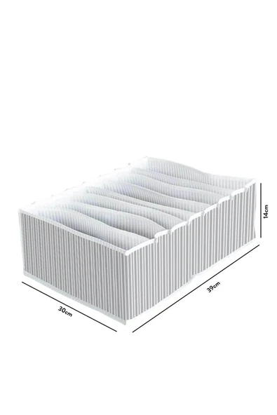 8 Bölmeli  XL Pratik Bölmeli Çekmece Düzenleyici Organizer(İç Çamaşırı Kravat Çorap Düzenleyici) - 3