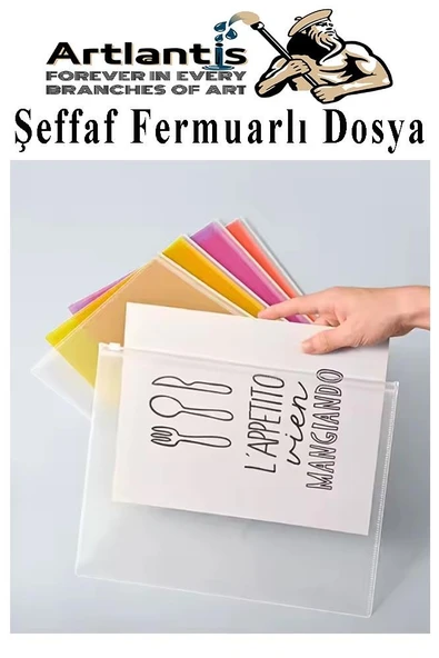 A4 Şeffaf Fermuarlı Dosya Mavi 3 Adet Pvc Fermuarlı Evrak Dosyası 24x34cm Çıtçıtlı Belge Evrak Dosyası Ofis Büro Okul - 3