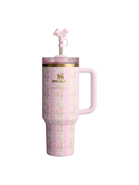 Stanley  Quencher Pipetli Termos Bardak 1.18 Lt Loveshackfancy Pembe