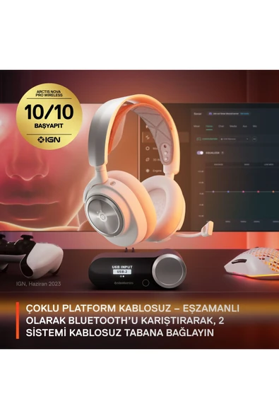 Arctis Nova Pro Wireless Multi-platform Gaming Kulaklık - Beyaz - 3