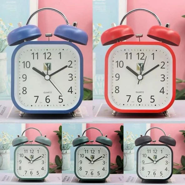 Kare Tasarımlı Işıklı Alarmlı Masa Saati ürün görseli 1