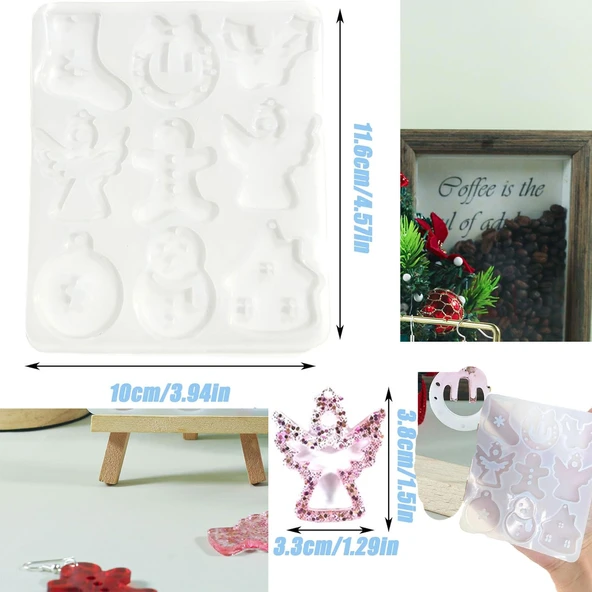 Epoksi Silikon Kalıp Yılbaşı Noel Çanı Geğik Kardan Adam Kalıbı 9 Lu - Resim 2