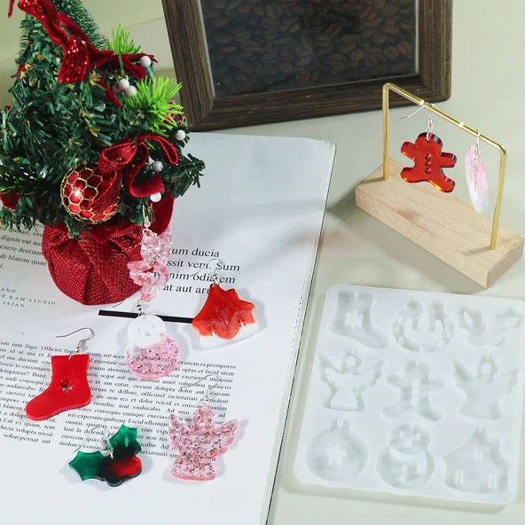 Epoksi Silikon Kalıp Yılbaşı Noel Çanı Geğik Kardan Adam Kalıbı 9 Lu - Resim 3