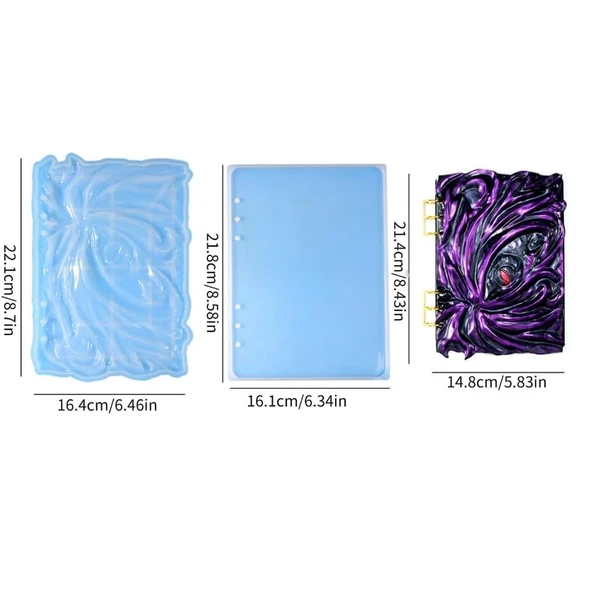 Epoksi Silikon Kalıp Defter Kapağı Ön Arkalı Ve Bağlayıcı Metal - 2