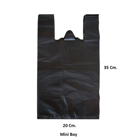 Siyah Dökme Market Poşeti Torbası - Hışır Atlet Poşet - Mini Boy - 20 x 35 Cm. - 1 Kg. - Resim 2