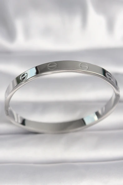 316L Çelik Gümüş Renk Cartier Model Kadın Bilezik - TJ-BB6736 - 2
