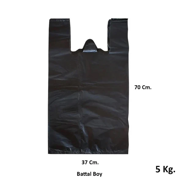 Siyah Dökme Market Poşeti Torbası - Hışır Atlet Poşet - Battal Boy - 37 x 70 Cm. - 5 Kg. - Resim 3