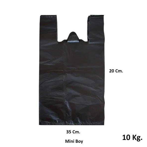 Siyah Dökme Market Poşeti Torbası - Hışır Atlet Poşet - Mini Boy - 20 x 35 Cm. - 10 Kg. - 3