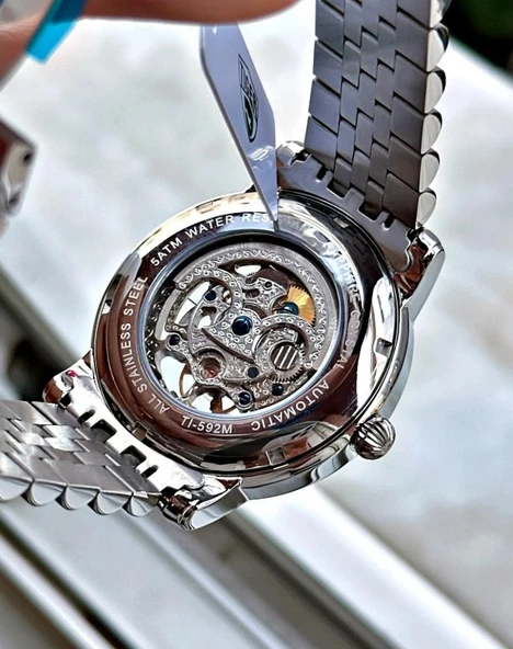 TI-592D TIGER OTOMATİK ÇELİK ERKEK SAATİ - Resim 2