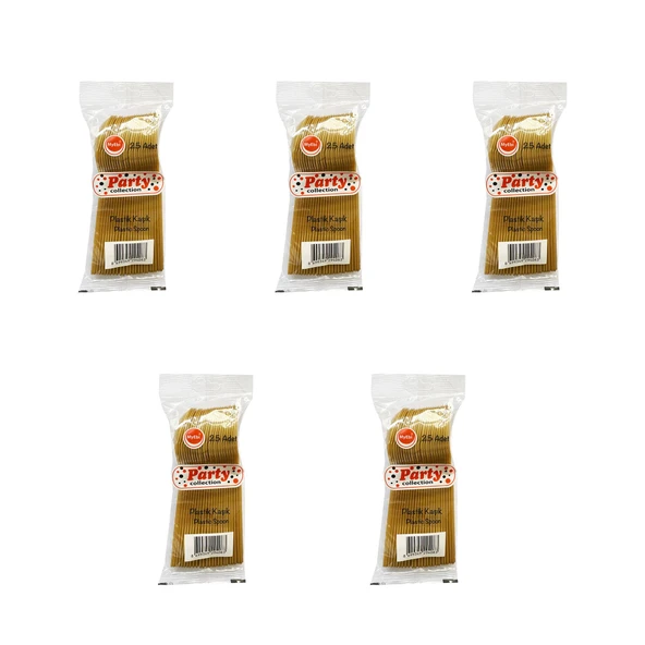 Plastik Lüx Altın Renk Kaşık - Parti Davet Piknik Çorba Yemek Kaşığı - 18 Cm. - 125 Adet - Resim 2