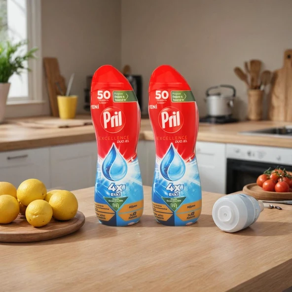 Pril Excellence Duo Jel Bulaşık Makinesi Deterjanı 900ml x 2 Adet