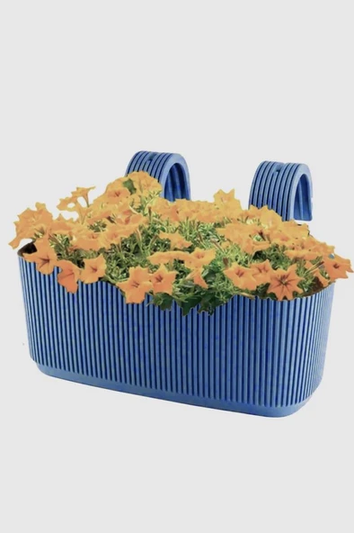 Omnipazar KRS-249 Dekoratif Plastik Pera Askılı Balkon Saksı 3.2 Litre - Resim 2