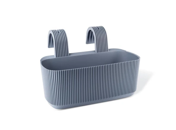 Omnipazar KRS-249 Dekoratif Plastik Pera Askılı Balkon Saksı 3.2 Litre