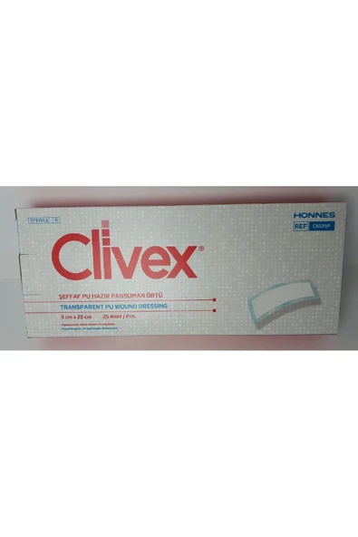 Clivex Şeffaf Pu Hazır Pansuman Örtüsü  9cmX25cm 25Adet - 1