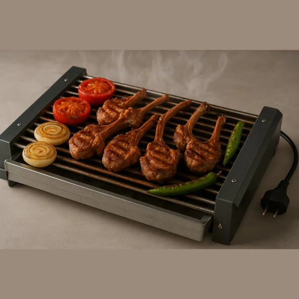 Elektrikli Izgara | BBQ Izgara | Paslanmaz Izgara | 1600w | Mavi Su Dünyası - 1