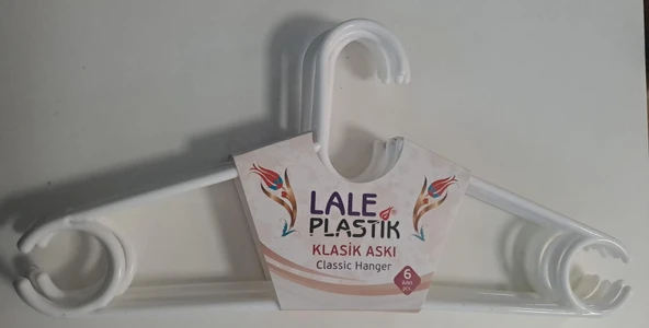 LALE PLASTİK ELBİSE ASKISI KLASİK 6 LI KARIŞIK RENKLİ - 4