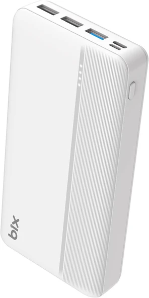 Bix PB302 Dört Portlu PD + 3x USB 22.5W QC Şarj Destekli 30000 mAh Powerbank (White) ürün görseli