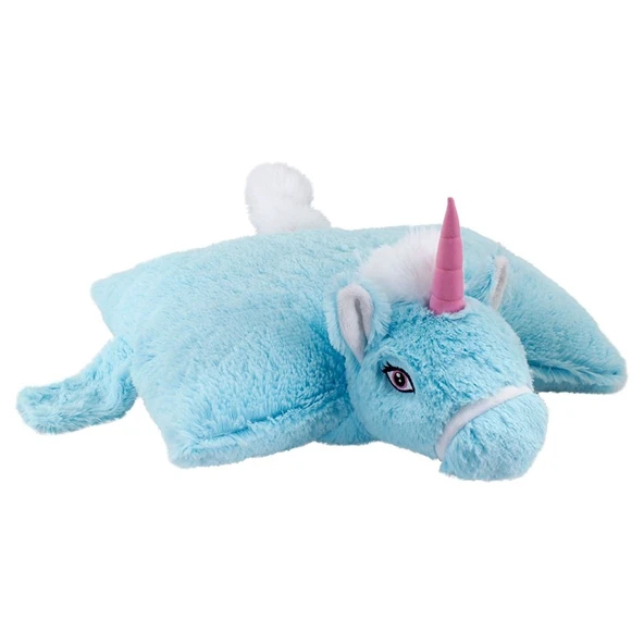 Unicorn Katlanır Yastık Peluş Mavi - 2