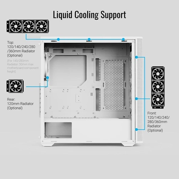 AEOROCOOL DA501A GAMING MID-TOWER PC KASASI BEYAZ - 5