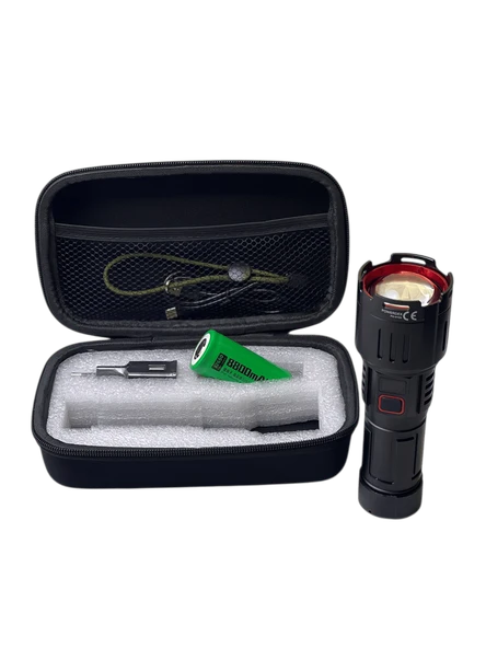 Powerdex PD-9100 30W 2800 Lümen Ultra Parlak Şarjlı Profesyonel Avcı El Feneri Uzun Menzilli, Dayanıklı ve Güçlü Aydınlatma - 4