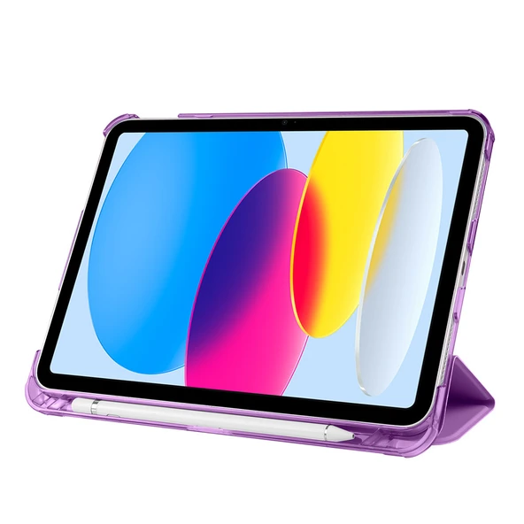 iPad 11.Nesil 2025 Smart Cover Kalem Bölmeli Standlı 1-1 Kılıf - 7