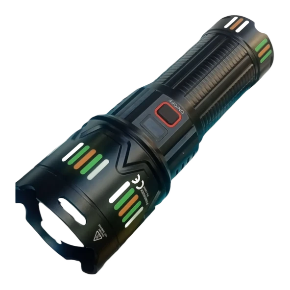 Powerdex PD-12800 45 watt 4500 Lümen Şarjlı El Feneri Zoom Özellikli, Taktik Tip, Uzun Menzilli LED Aydınlatma - Resim 5