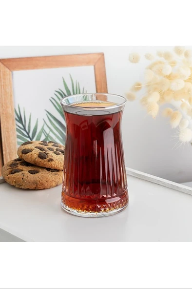 Elegance Desenli Cam Çay Bardağı Seti 150 ml 6'lı Royaleks-81310 ürün görseli 1