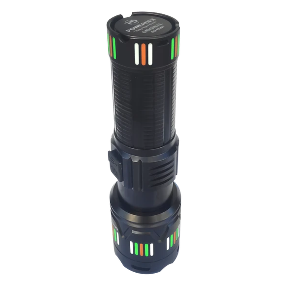 Powerdex PD-12800 45 watt 4500 Lümen Şarjlı El Feneri Zoom Özellikli, Taktik Tip, Uzun Menzilli LED Aydınlatma - Resim 7