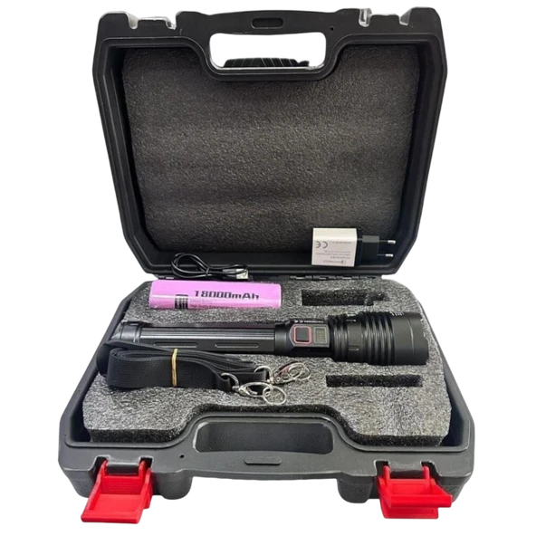 Powerdex PD-12500 50W 5000 Lümen Şarjlı Profesyonel Büyük Avcı Feneri Uzun Menzilli El Feneri Yüksek Işık Gücü Taşınabilir Aydınlatma - Resim 3