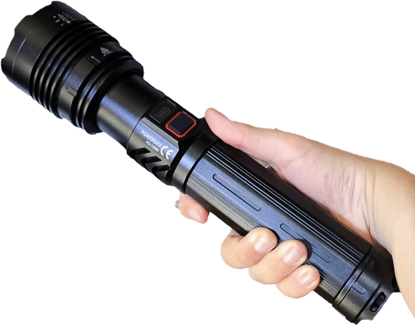 Powerdex PD-12500 50W 5000 Lümen Şarjlı Profesyonel Büyük Avcı Feneri Uzun Menzilli El Feneri Yüksek Işık Gücü Taşınabilir Aydınlatma - Resim 7