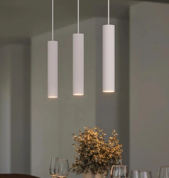 MYLİGHTS beyaz  ada üstü led avize os-ram ledli 3000k üçlü led avize