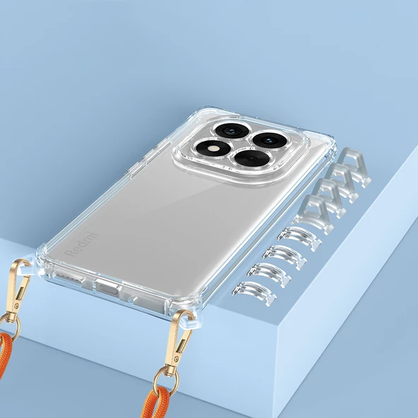 Xiaomi Redmi Note 14 Pro 5G Kılıf Airbagli Takılabilir Askı Aparatlı Snap Silikon Kapak - Resim 4