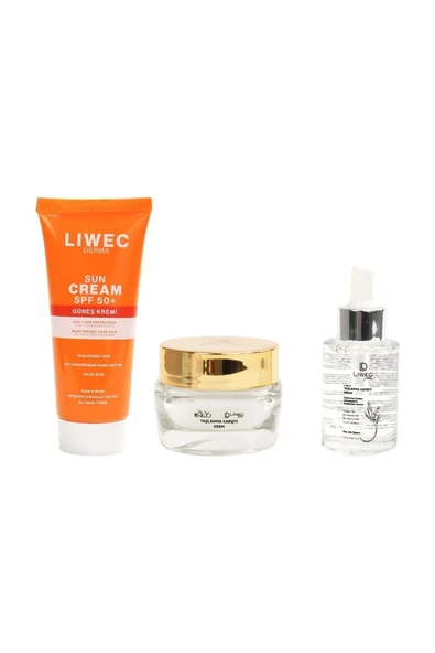 LIWECDERMA Liwec Derma 3'lü Set (YAŞLANMA KARŞITI SERUM - YAŞLANMA KARŞITI KREM - GÜNEŞ KREMİ) - 2