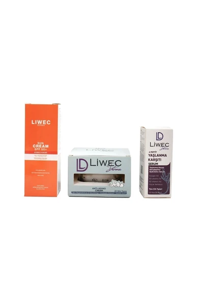 LIWECDERMA Liwec Derma 3'lü Set (YAŞLANMA KARŞITI SERUM - YAŞLANMA KARŞITI KREM - GÜNEŞ KREMİ) - 6