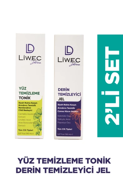 LIWECDERMA Liwec Derma 2'li Set (DERİN TEMİZLEYİCİ JEL - YÜZ TEMİZLEME TONİK)