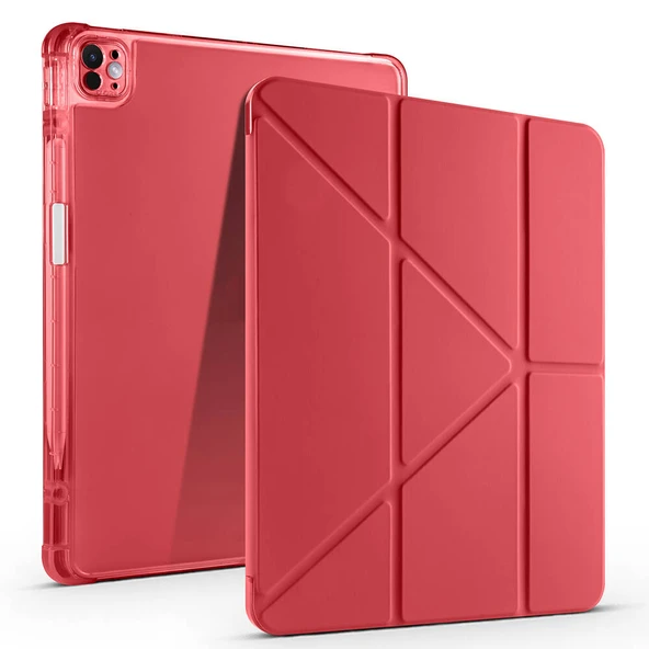 iPad Air 13 2025 M3 Kılıf Tri Folding Kalem Bölmeli Standlı Kılıf - 7