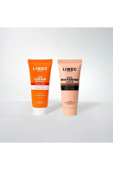 LIWECDERMA LİWECDERMA İKİLİ SET ALOEVERA ÖZLÜ LEKE KARŞITI CİLT BEYAZLATICI KREM 50ML VE 50SPF+ GÜNEŞ - Resim 2