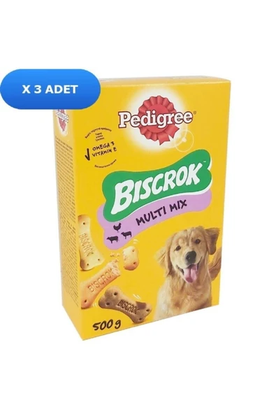 Biscrok Multi Mix Köpek Ödül Bisküvisi 500 Gr (3 Adet)