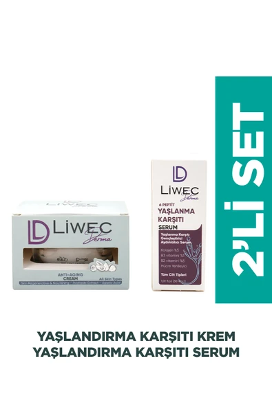 LIWECDERMA Liwec Derma 2'li Set (YAŞLANMA KARŞITI SERUM - YAŞLANMA KARŞITI KREM)
