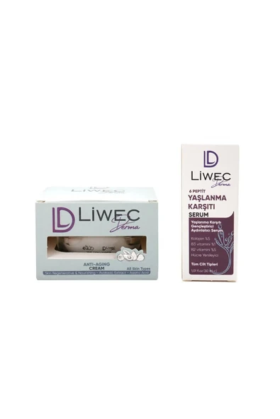 LIWECDERMA Liwec Derma 2'li Set (YAŞLANMA KARŞITI SERUM - YAŞLANMA KARŞITI KREM) - 2