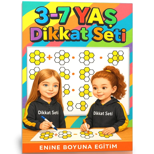 3-7 Yaş Dikkat Seti (Cırt Cırtlı YAZ-SİL) ürün görseli
