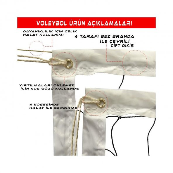 Attack Sport ABVF136 Beach Voleybol Filesi 3 Mm 10x10 Cm - 5