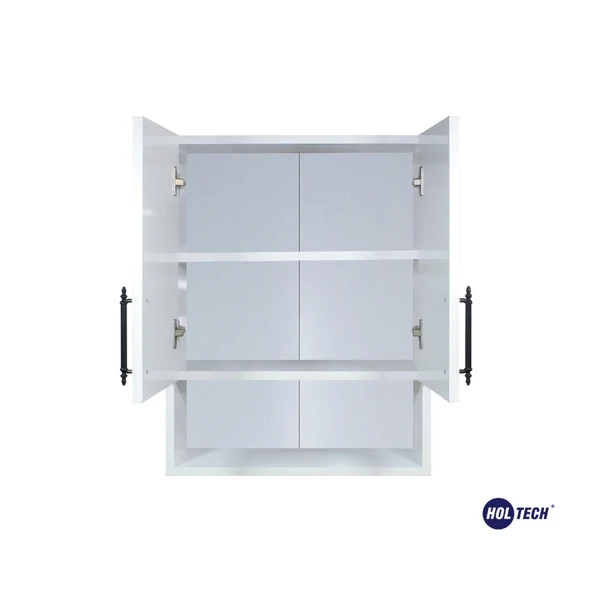 Ahşap Modern 2 Kapaklı Beyaz Lavabo Üstü Banyo Dolabı - 3