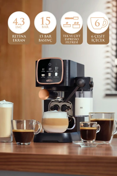 OK0032-05 Arzum Okka Espresso Solo M Yarı Otomatik Espresso Makinesi - Krom - 2